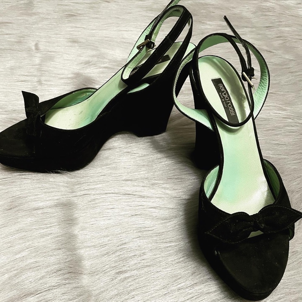 SERGIO ROSSI WEDGE SANDALS